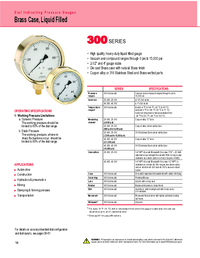 Thumbnail of document Data Sheet - 300 Series Brass Case Liquid filled Press. Gauges